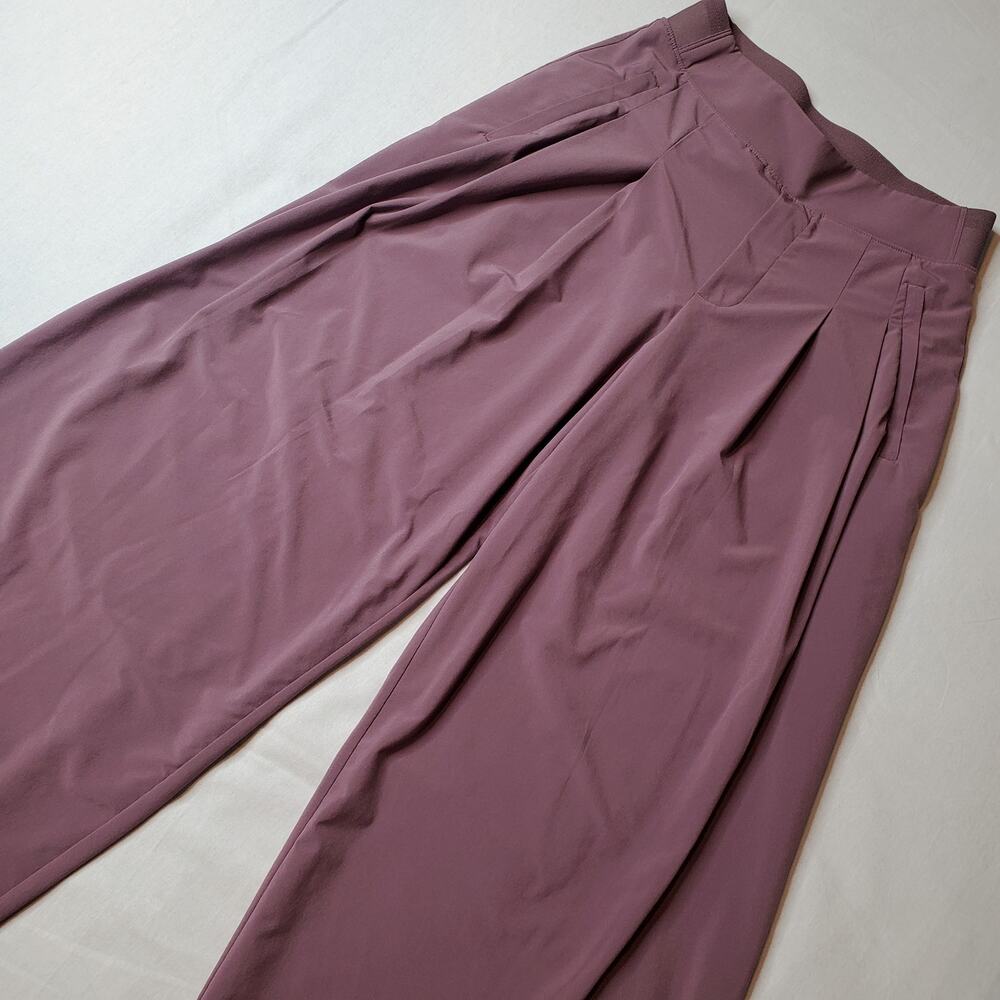 Athleta Womens Size 2 Brooklyn Heights Wide Leg Pant High Rise Mauve 533436